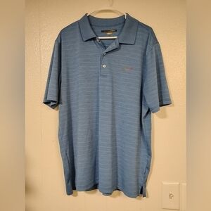 Mens Greg norman blue polo size large short sleeve outdoors active golf